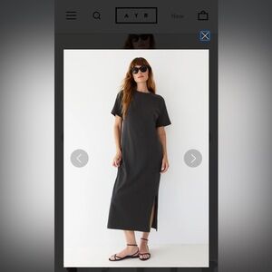 AYR the practice dress. New. Never worn luxury fabric t shirt dress with slit
